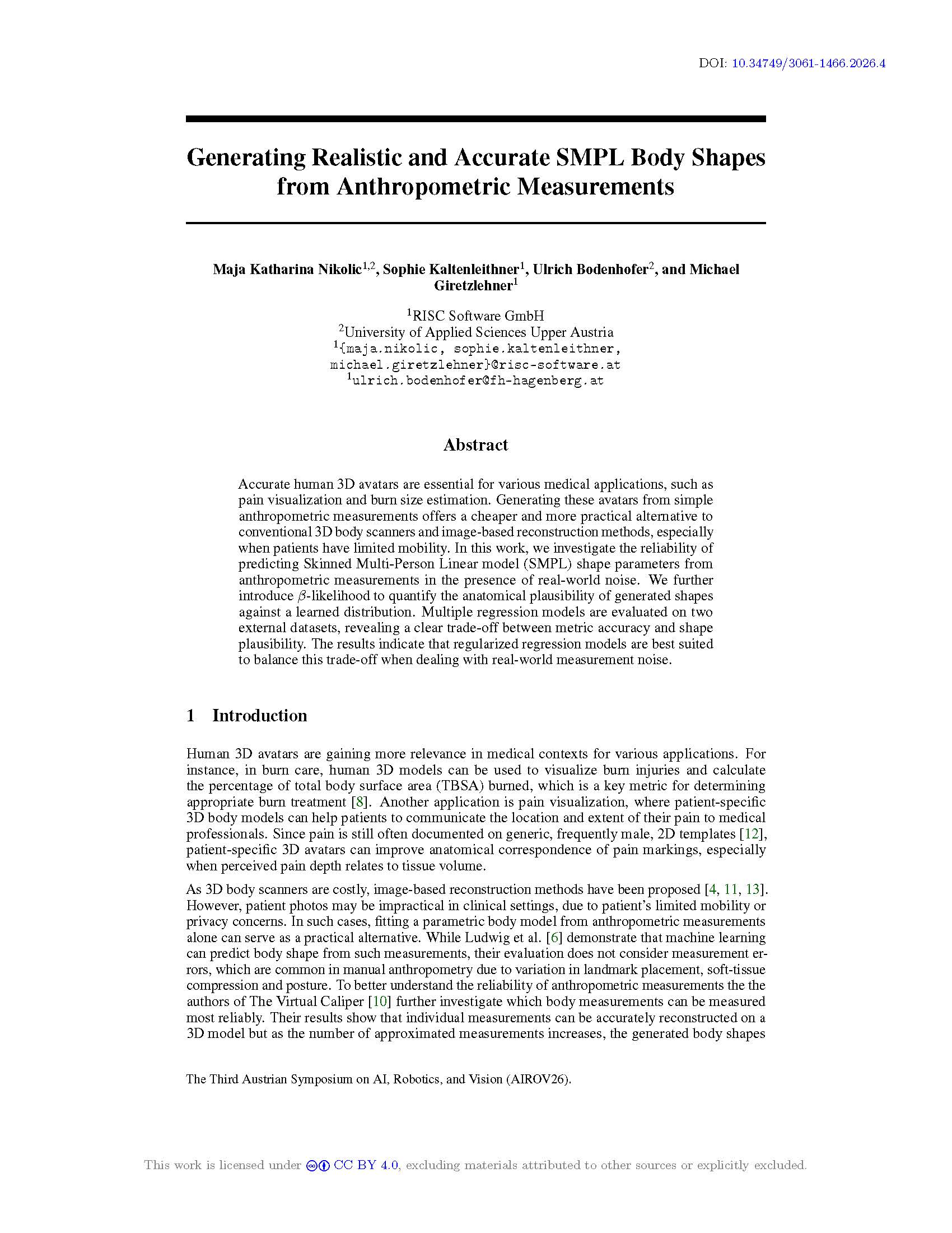 Generating Realistic and Accurate SMPL Body Shapes from Anthropometric Measurements