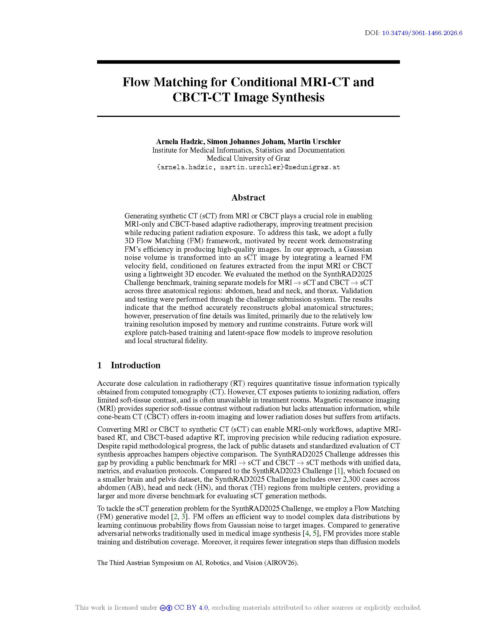 Flow Matching for Conditional MRI-CT and CBCT-CT Image Synthesis