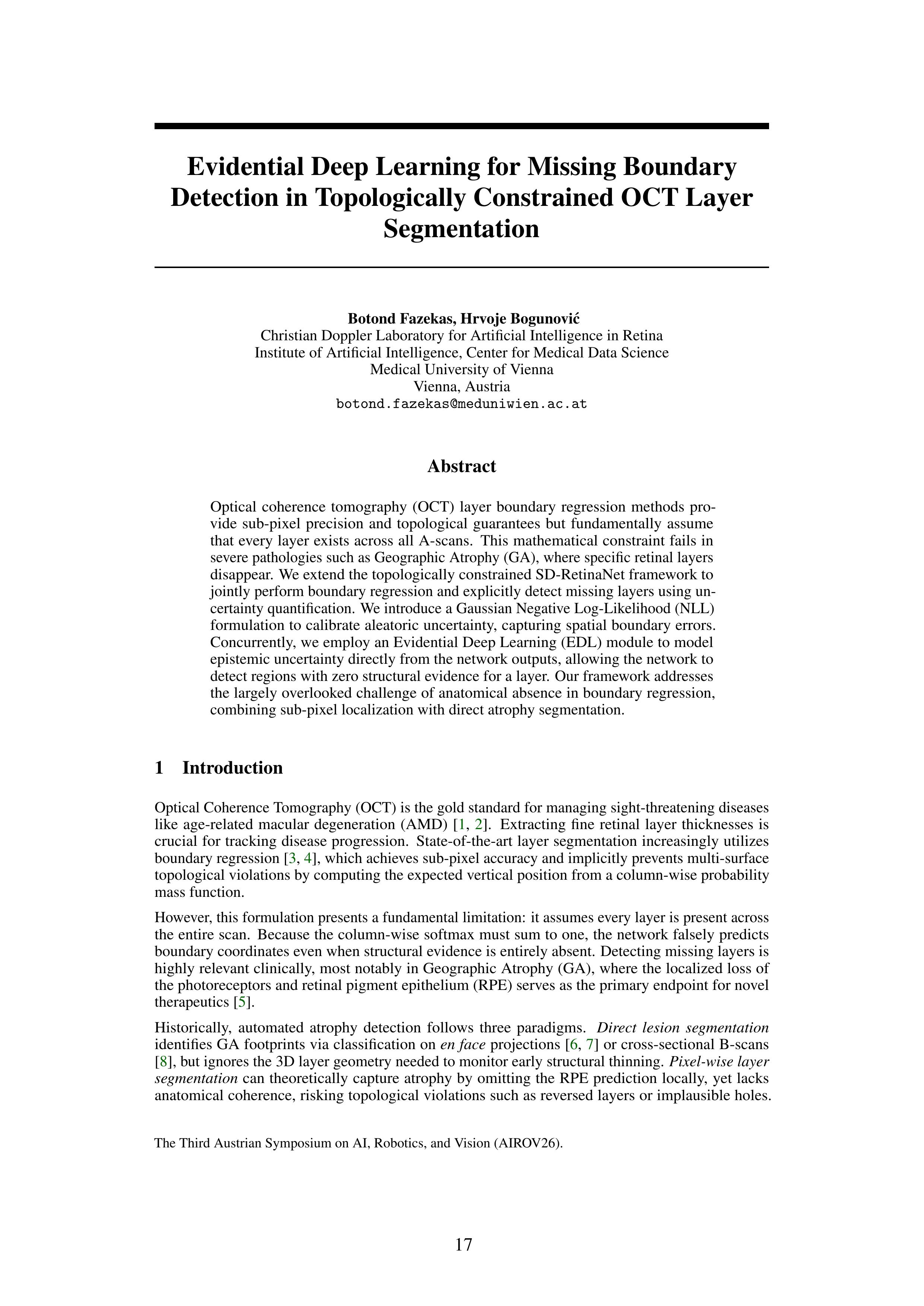 Evidential Deep Learning for Missing Boundary Detection in Topologically Constrained OCT Layer Segmentation
