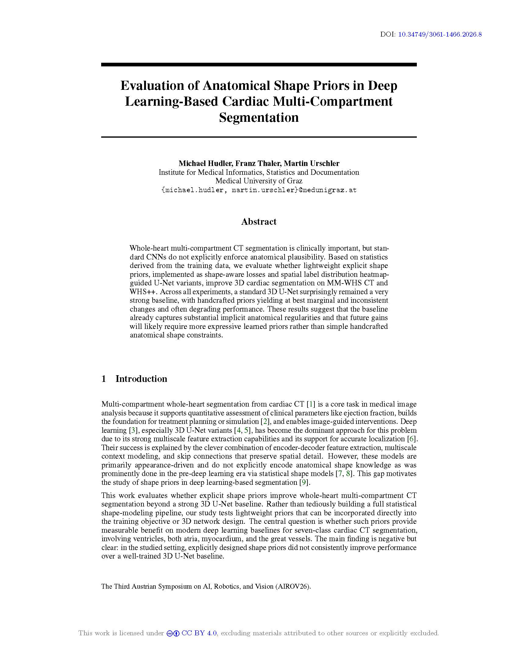 Evaluation of Anatomical Shape Priors in Deep Learning-Based Cardiac Multi-Compartment Segmentation