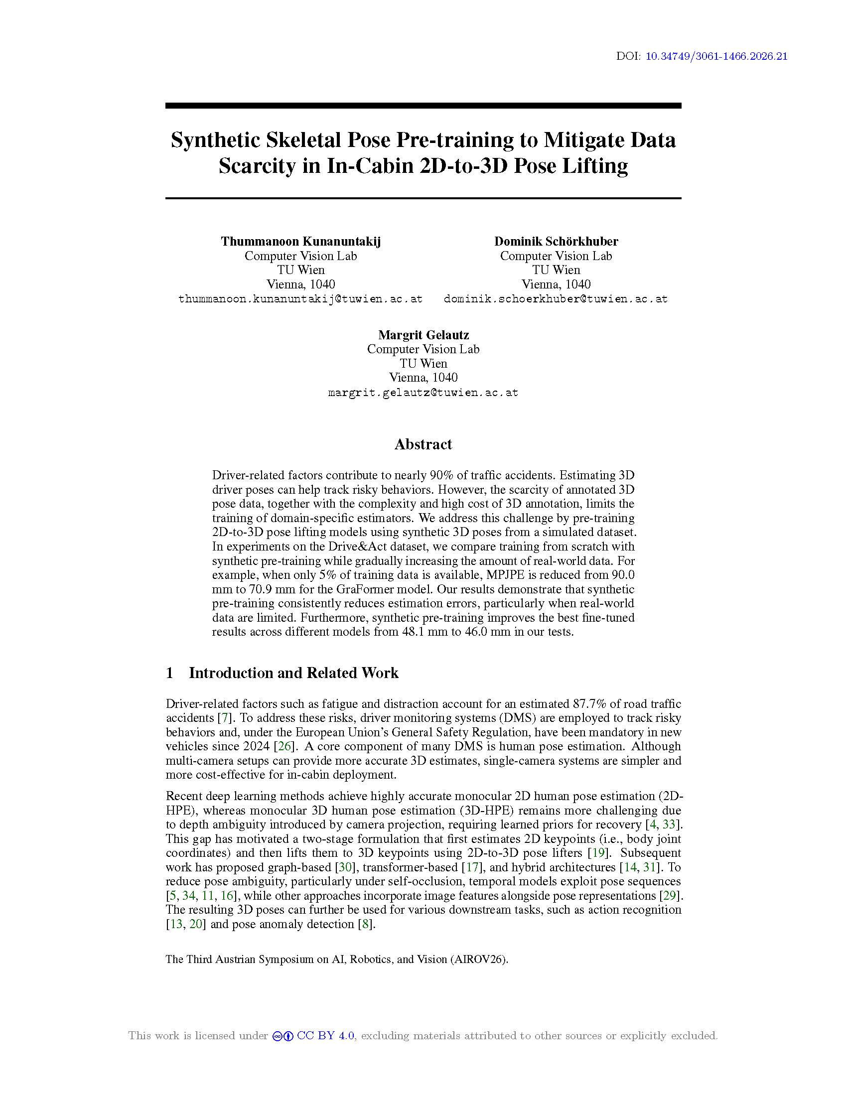 Synthetic Skeletal Pose Pre-training to Mitigate Data Scarcity in In-Cabin 2D-to-3D Pose Lifting