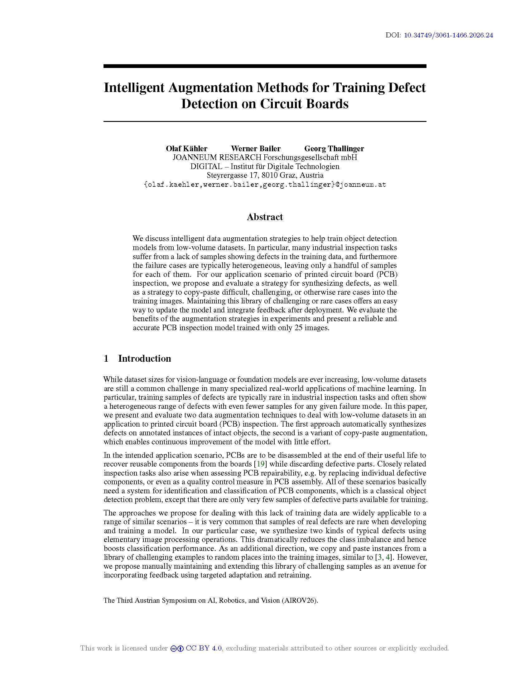 Intelligent Augmentation Methods for Training Defect Detection on Circuit Boards