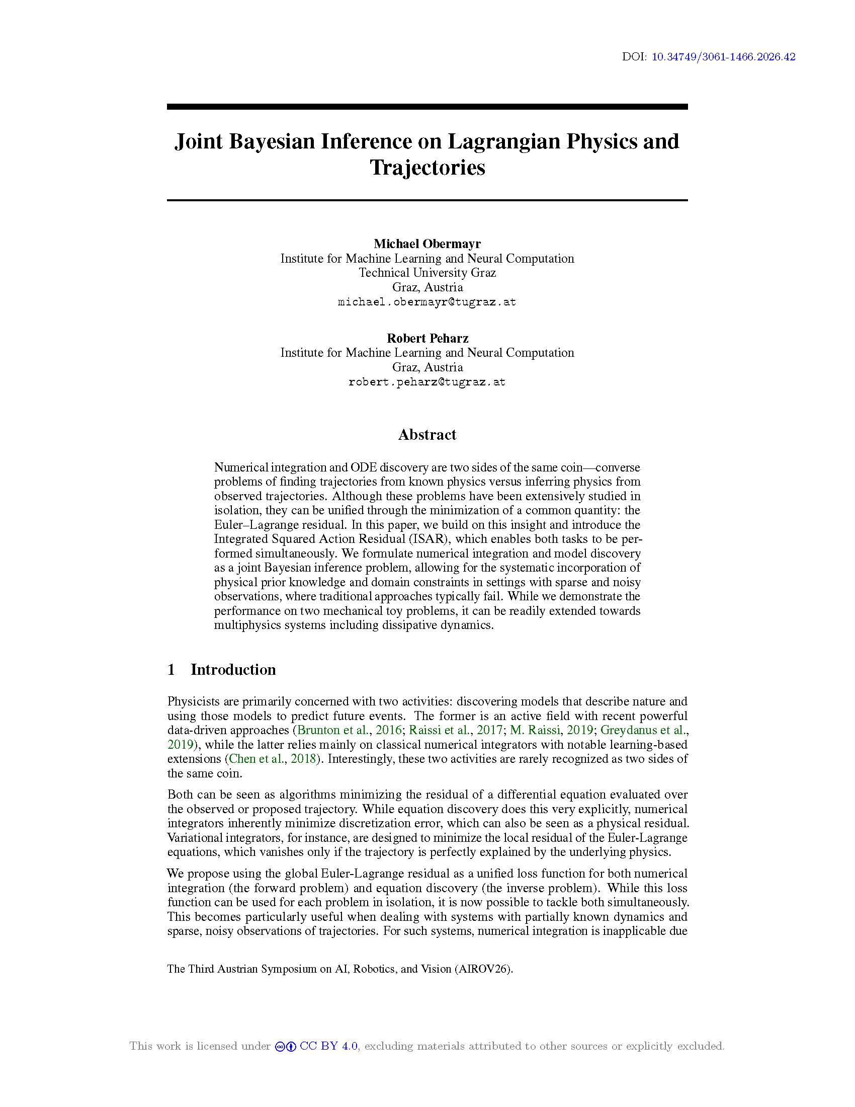 Joint Bayesian Inference on Lagrangian Physics and Trajectories