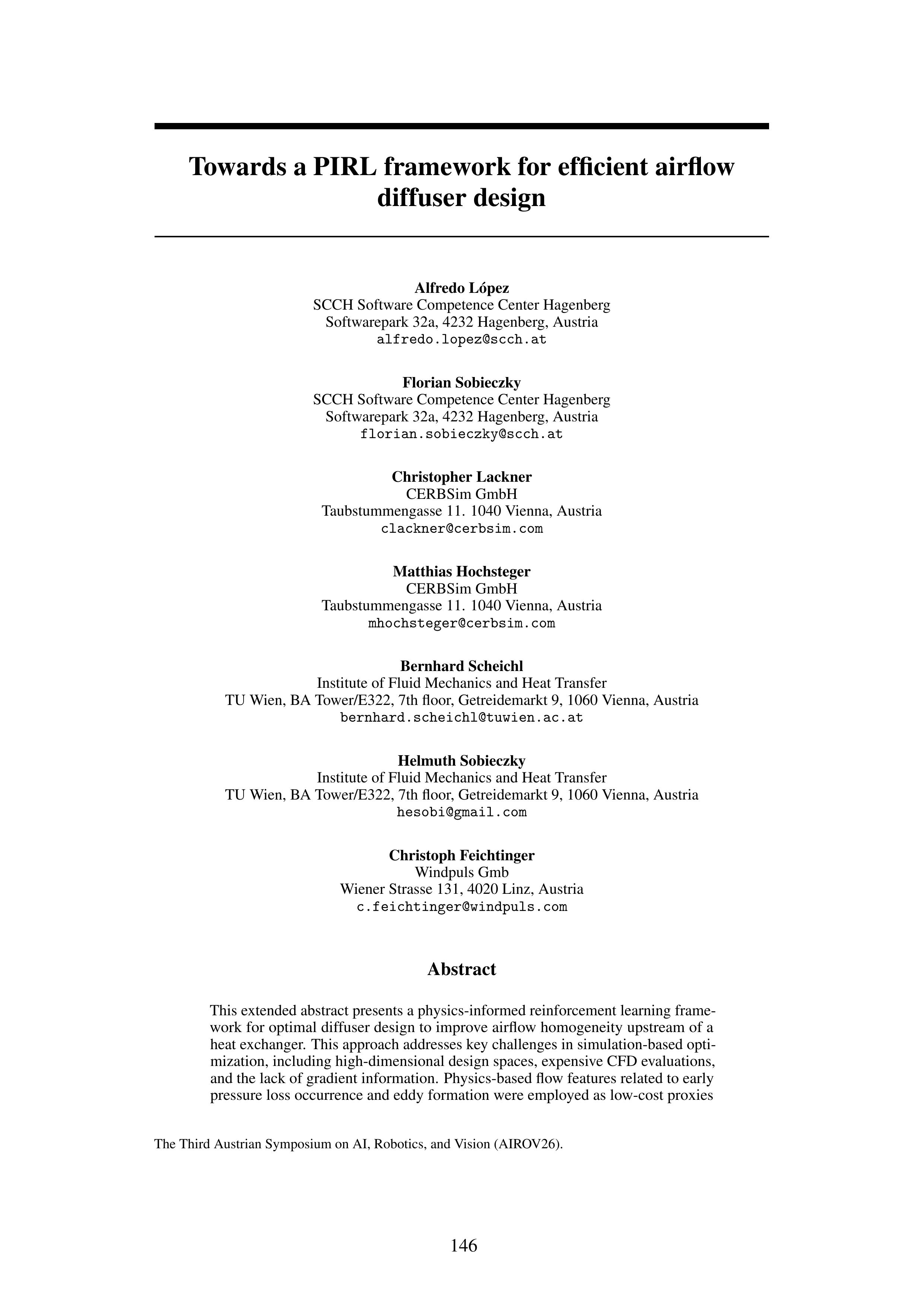 Towards a PIRL framework for efficient airflow diffuser design