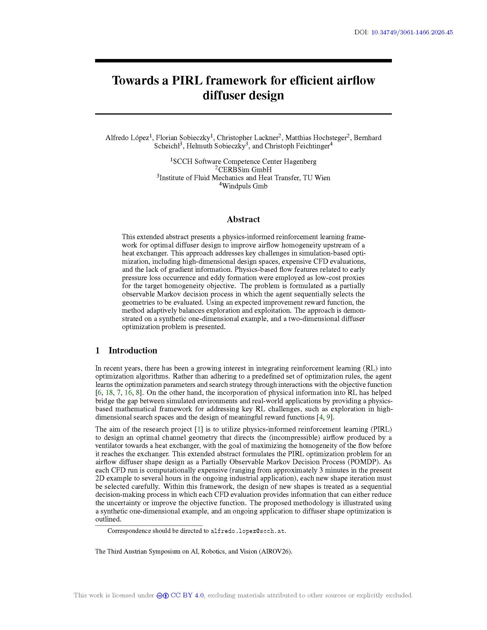 Towards a PIRL framework for efficient airflow diffuser design