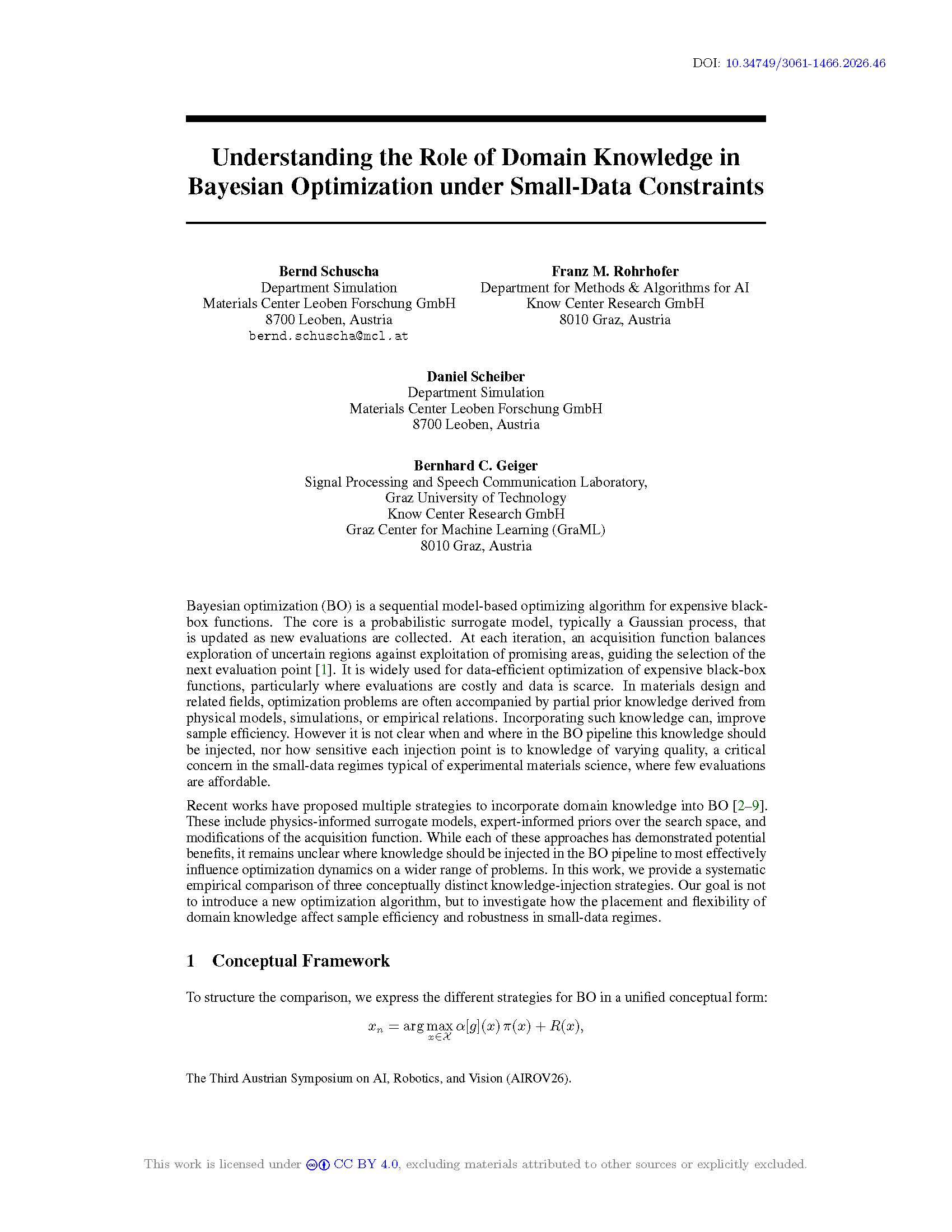 Understanding the Role of Domain Knowledge in Bayesian Optimization under Small-Data Constraints