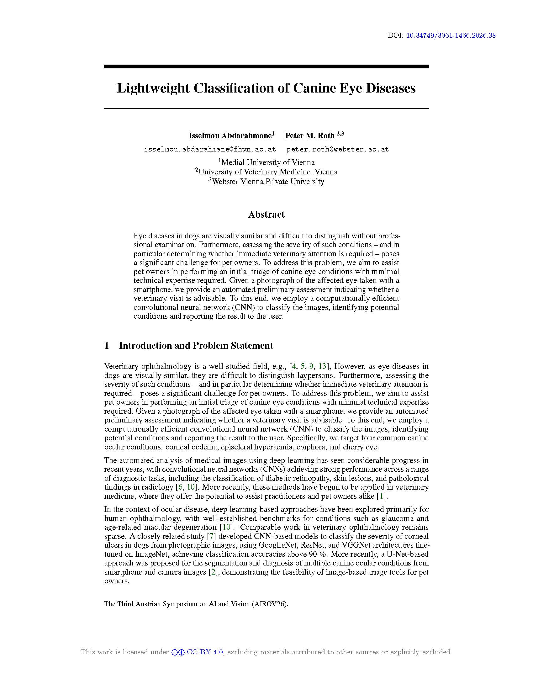 Lightweight Classification of Canine Eye Diseases