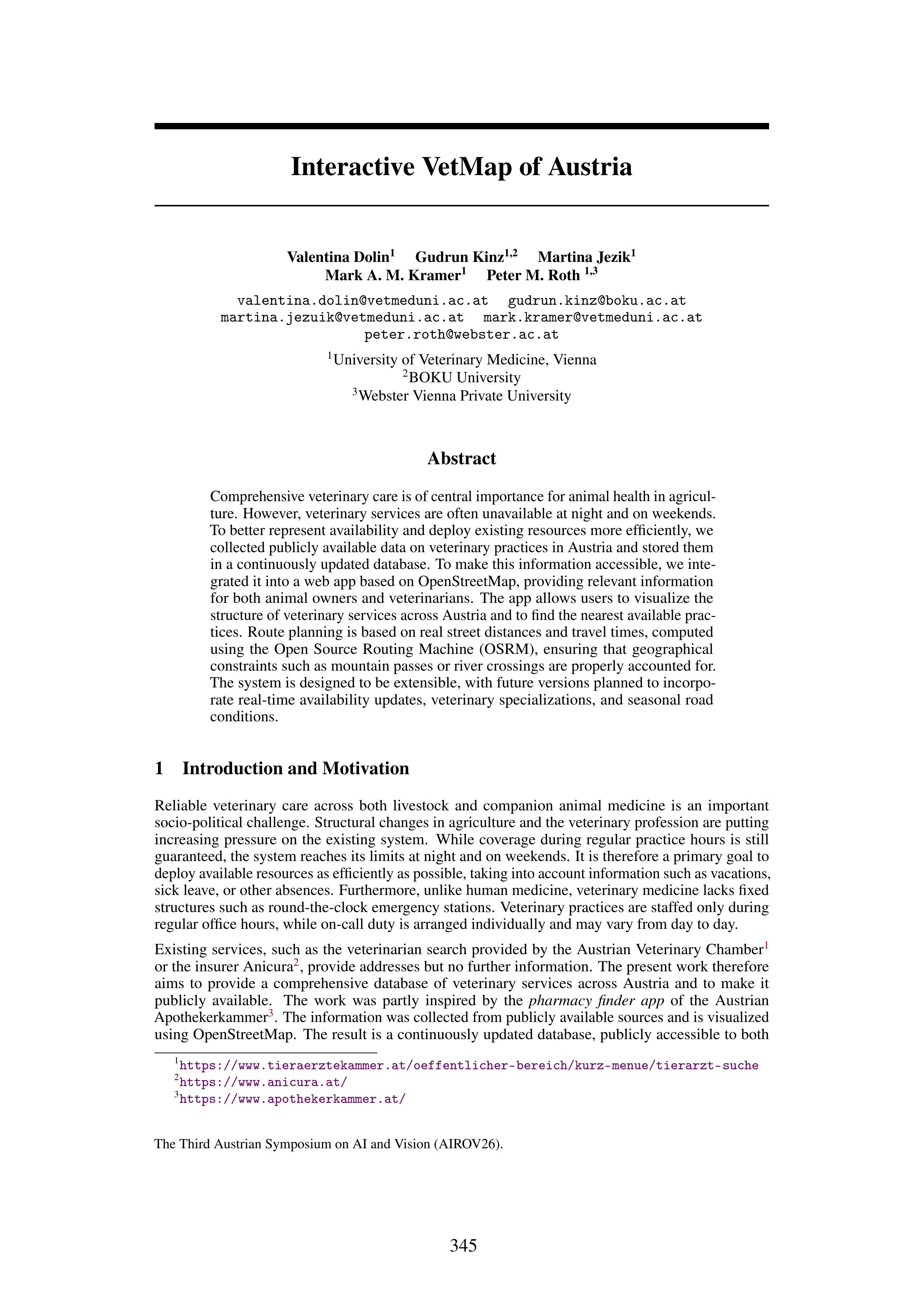 Interactive VetMap of Austria