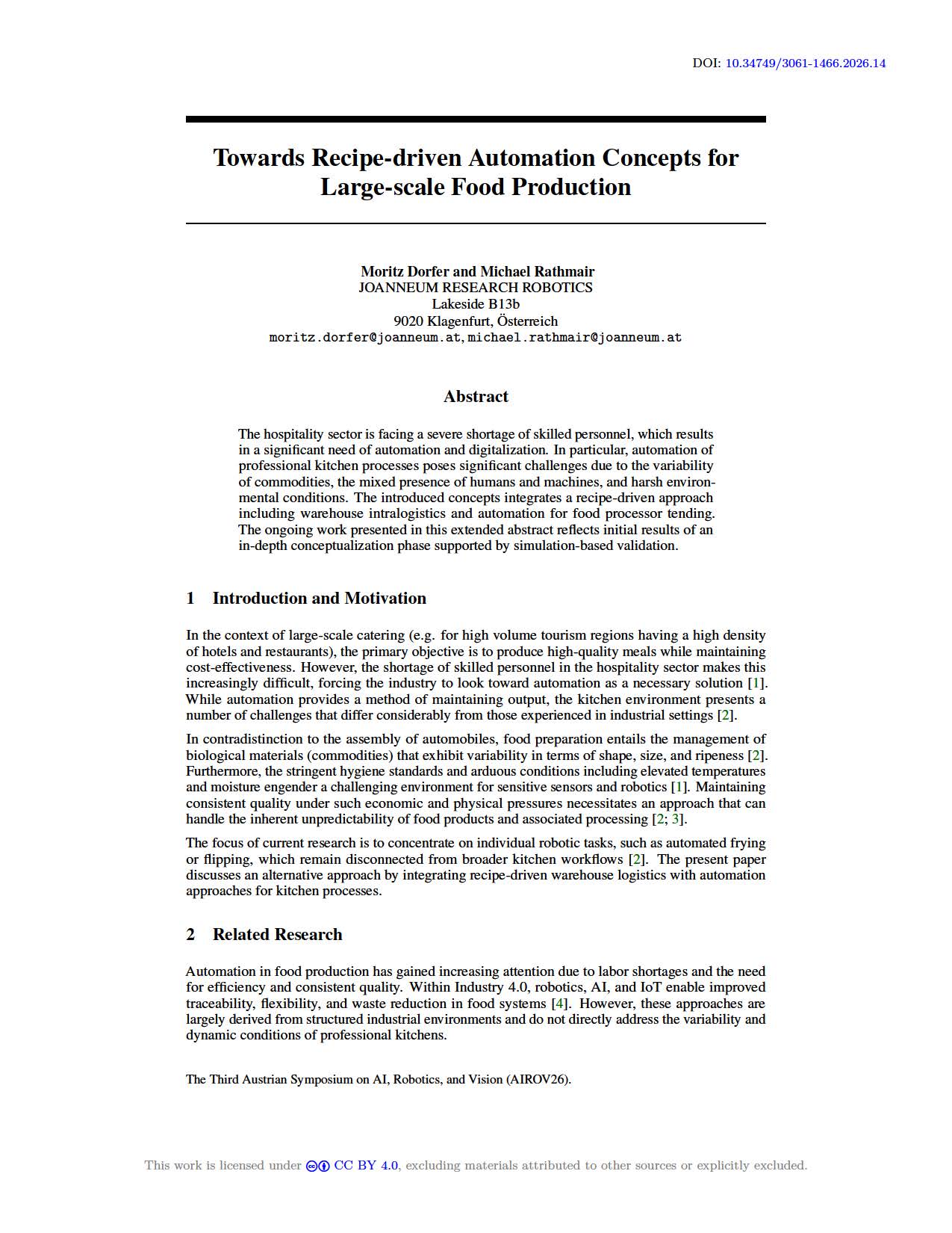 Towards Recipe-driven Automation Concepts for Large-scale Food Production