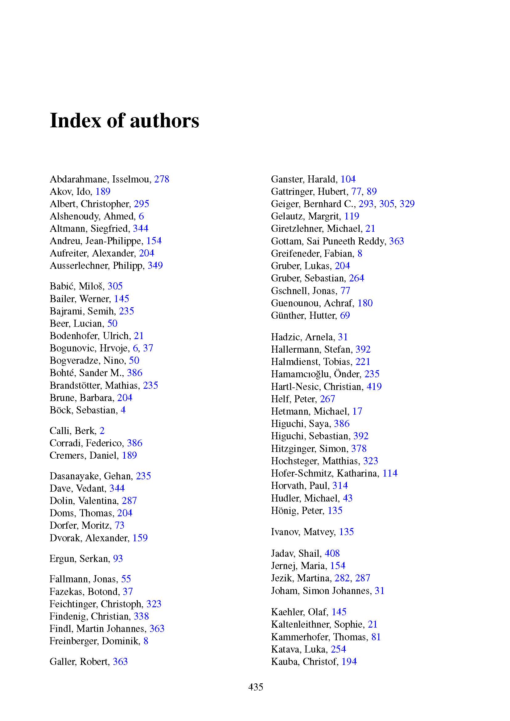 Index of authors