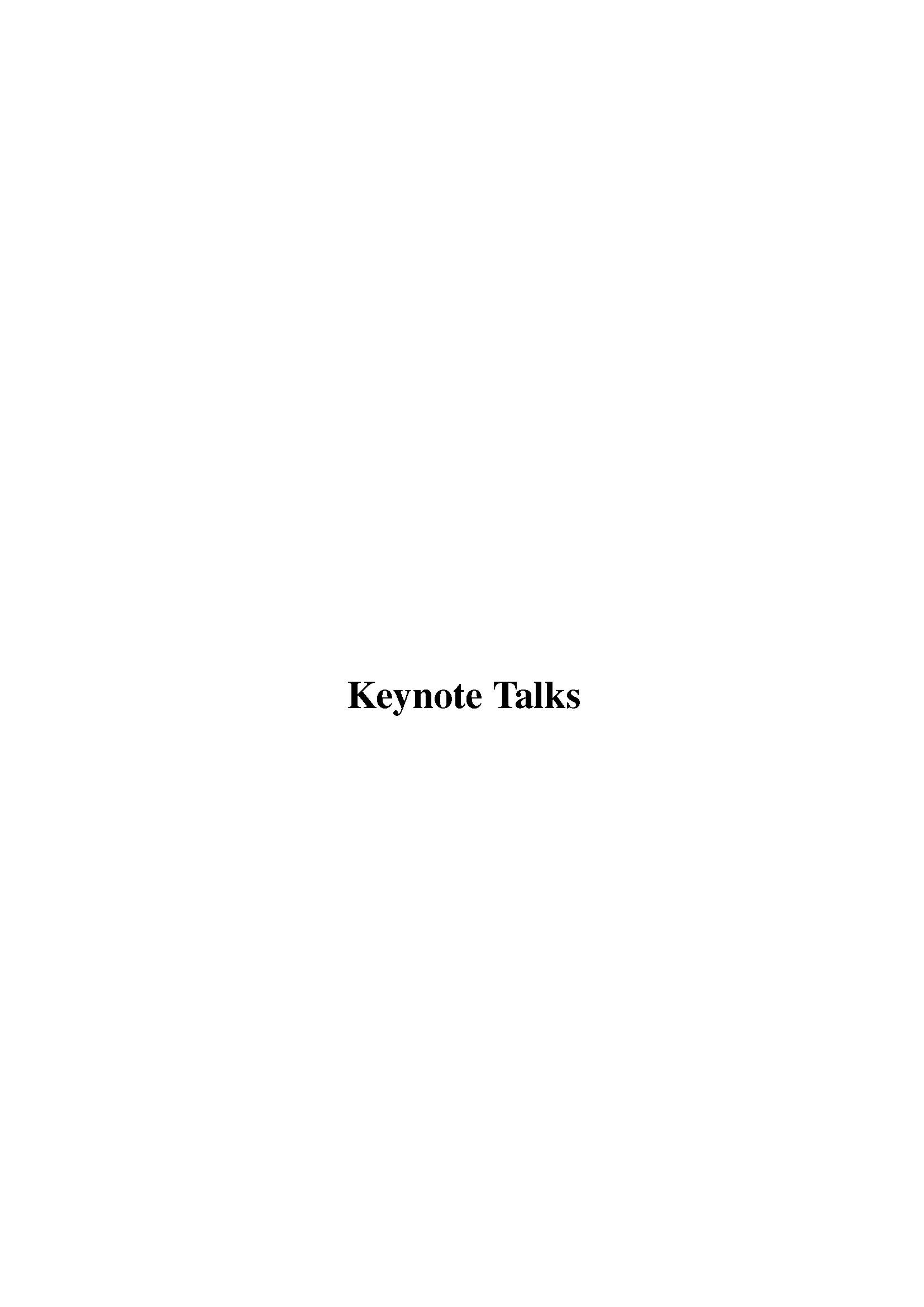 Keynote Talks
